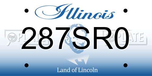 287SR0 Illinois License Plate