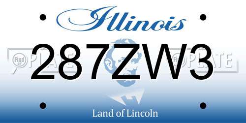287ZW3 Illinois License Plate