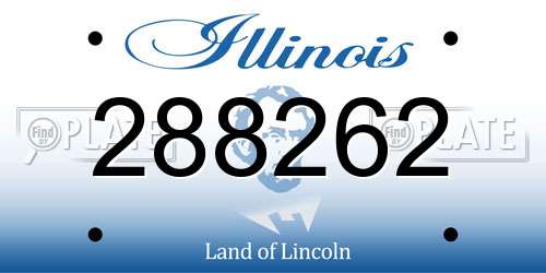 288262 Illinois License Plate