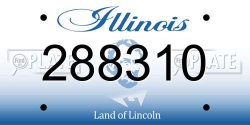 288310 Illinois License Plate