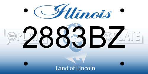 2883BZ Illinois License Plate