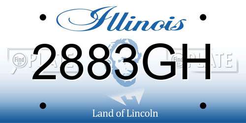 2883GH Illinois License Plate