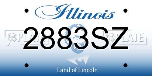2883SZ Illinois License Plate