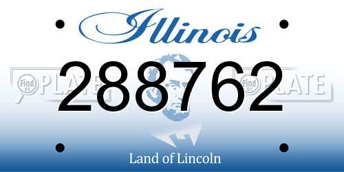 288762 Illinois License Plate