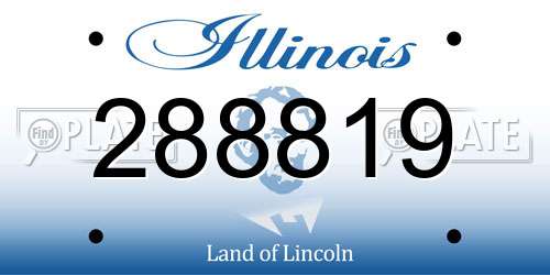 288819 Illinois License Plate