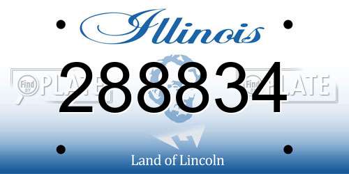 288834 Illinois License Plate