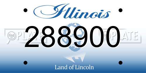 288900 Illinois License Plate