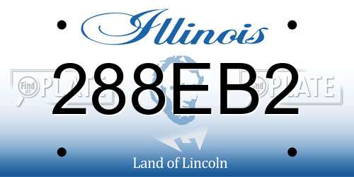 288EB2 Illinois License Plate