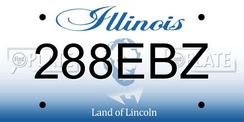 288EBZ Illinois License Plate