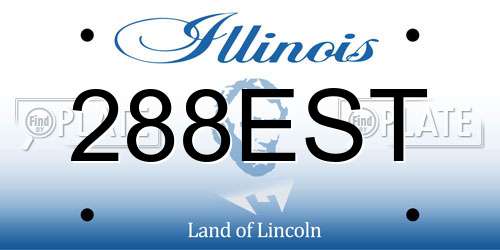 288EST Illinois License Plate