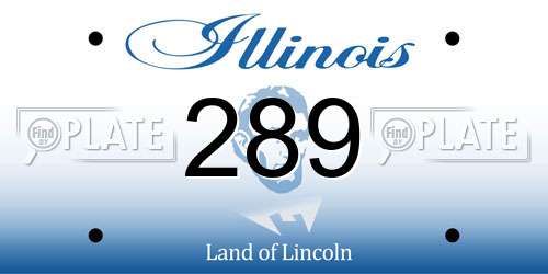 289 Illinois License Plate