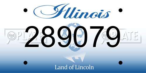 289079 Illinois License Plate