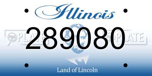 289080 Illinois License Plate