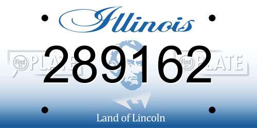 289162 Illinois License Plate