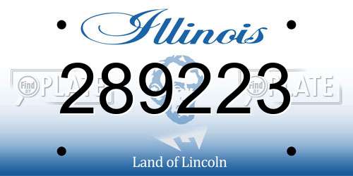 289223 Illinois License Plate