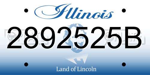 2892525B Illinois License Plate
