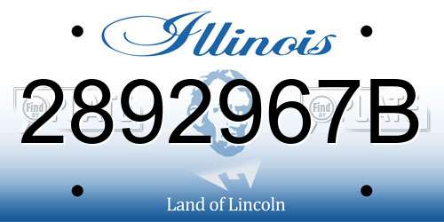 2892967B Illinois License Plate