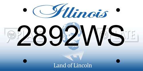 2892WS Illinois License Plate