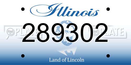 289302 Illinois License Plate