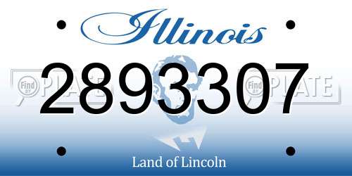2893307 Illinois License Plate