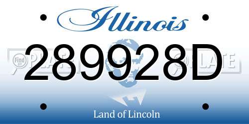 289928D Illinois License Plate