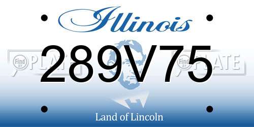 289V75 Illinois License Plate