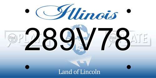 289V78 Illinois License Plate