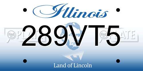 289VT5 Illinois License Plate