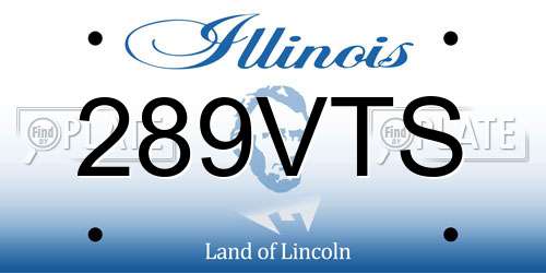 289VTS Illinois License Plate