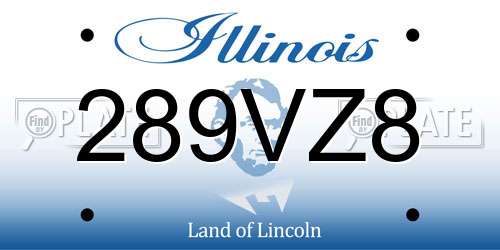 289VZ8 Illinois License Plate