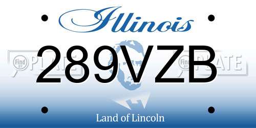 289VZB Illinois License Plate