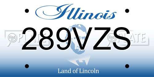 289VZS Illinois License Plate