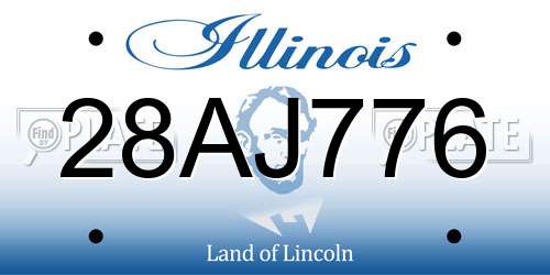 28AJ776 Illinois License Plate