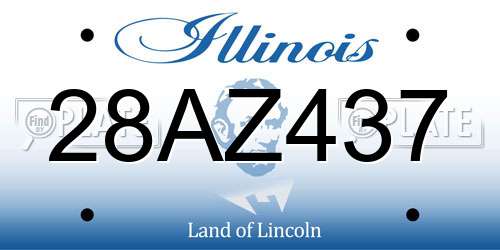 28AZ437 Illinois License Plate