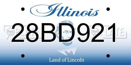 28BD921 Illinois License Plate