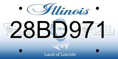 28BD971 Illinois License Plate