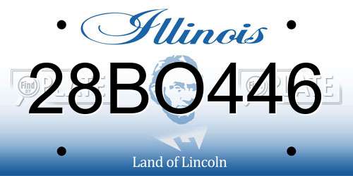 28BO446 Illinois License Plate