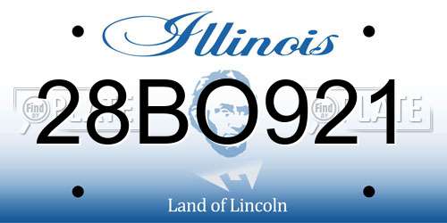 28BO921 Illinois License Plate