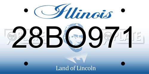 28BO971 Illinois License Plate