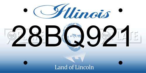 28BQ921 Illinois License Plate