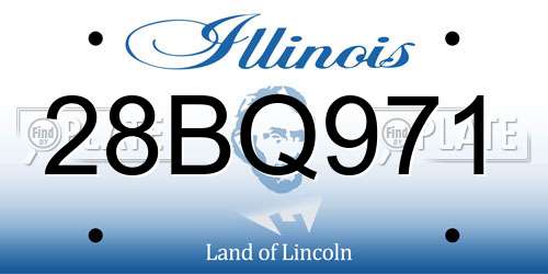 28BQ971 Illinois License Plate