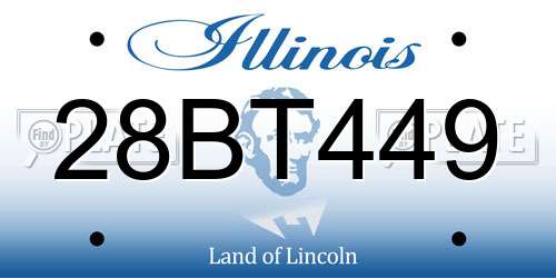 28BT449 Illinois License Plate