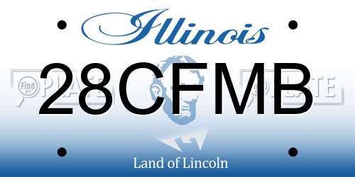 28CFMB Illinois License Plate