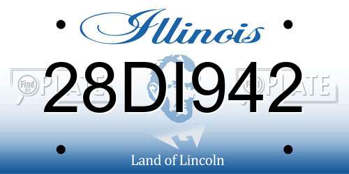 28DI942 Illinois License Plate
