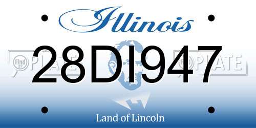 28DI947 Illinois License Plate
