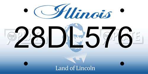 28DL576 Illinois License Plate