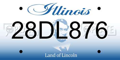 28DL876 Illinois License Plate