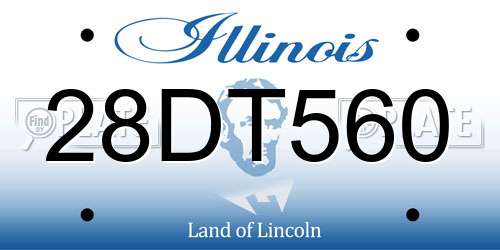 28DT560 Illinois License Plate