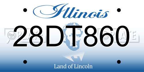 28DT860 Illinois License Plate