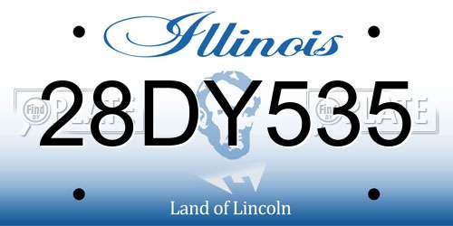 28DY535 Illinois License Plate